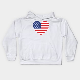 American Flag Heart Kids Hoodie